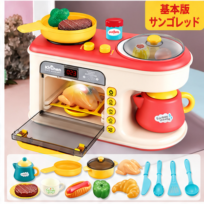 おままごとキッチンセット子供用 音と光のギミック付き